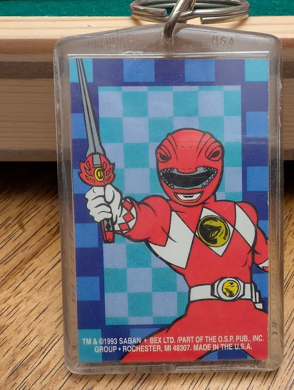 Vintage 1993 Mighty Morphin Power Rangers Red Ranger Keychain